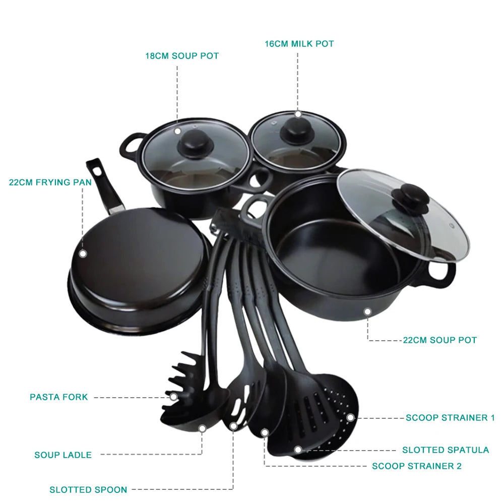 Non-Stick Pots and Pans Set 13-Pieces Kitchen Utensil Set Kitchen Cookware Gifts for Friends and Family