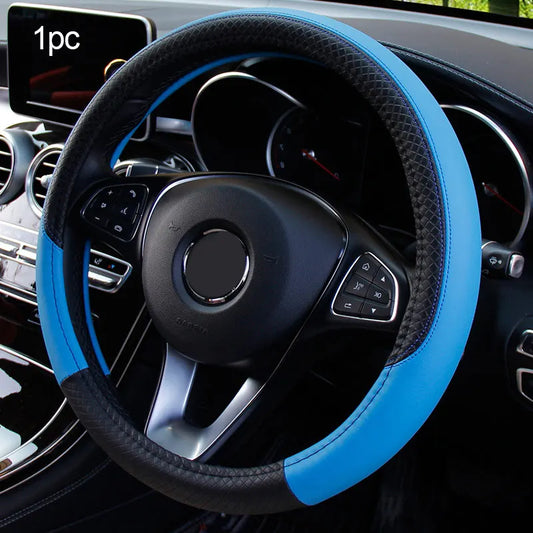 Universal New Steering Wheel Cover Breathable Artificial Leather Car Steering-Wheel Cover Fabric Braid Auto Interior Accessories