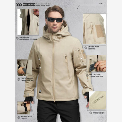 SHARKSKIN Men’S Warm Waterproof Softshell Tactical Hiking Jacket