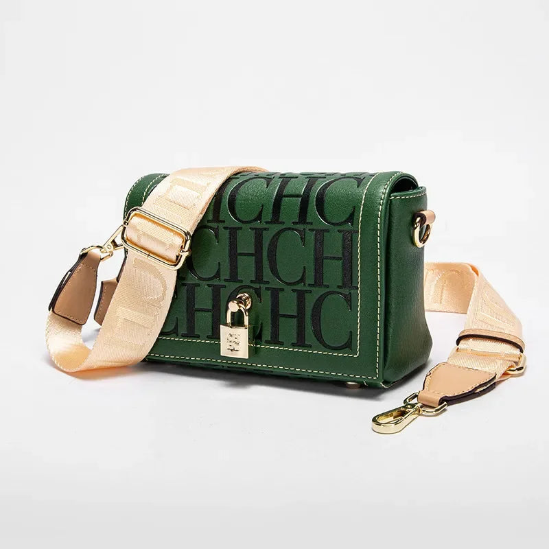 Womens Shoulder Bag Luxury Brand 2025 Fashion Solid Color Printed Handbag Fashion Design Model Metal Accessories Buckle