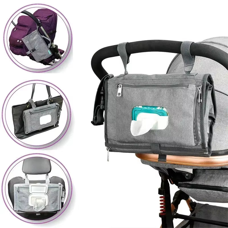 Portable Diaper Changing Pad Portable Baby Changing Pad with Pockets Waterproof Travel Diaper Changing Station Kit Baby Gifts