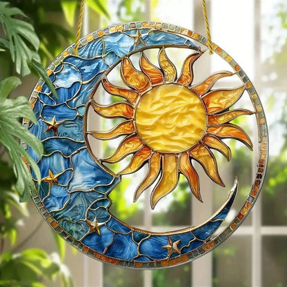 Sun and Moon Light Catcher, Ideal for Religious Themes, Living Rooms, Gardens, Housewarming Gifts, and Holiday Gifts,