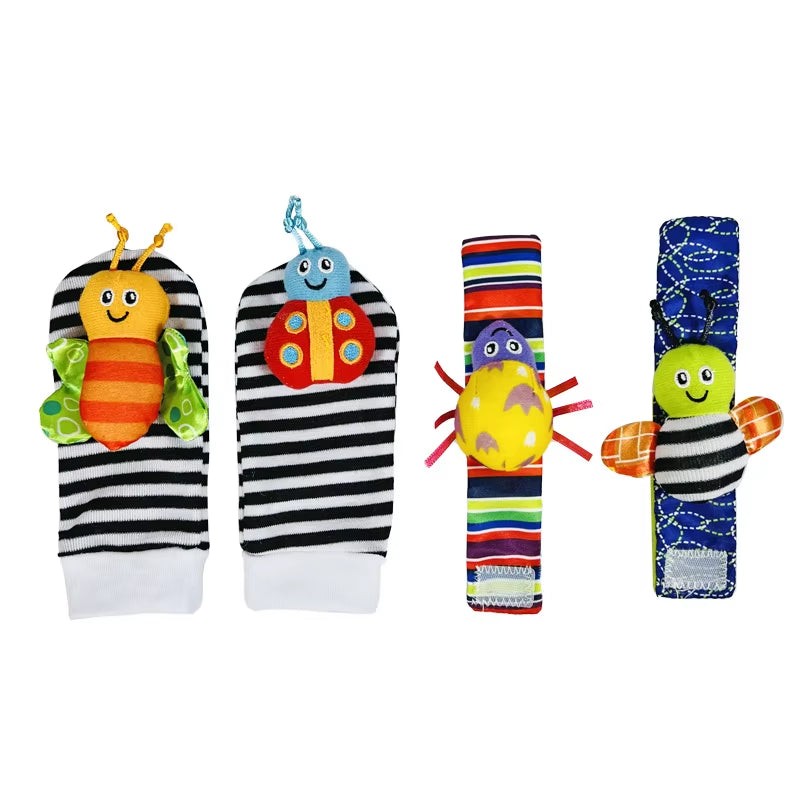 1 Set Baby Rattles Toys Infant Toys 0-6 Months Cute Stuffed Animals Wrist Rattle Foot Finder Socks Newborn Toys Baby Boy Gifts