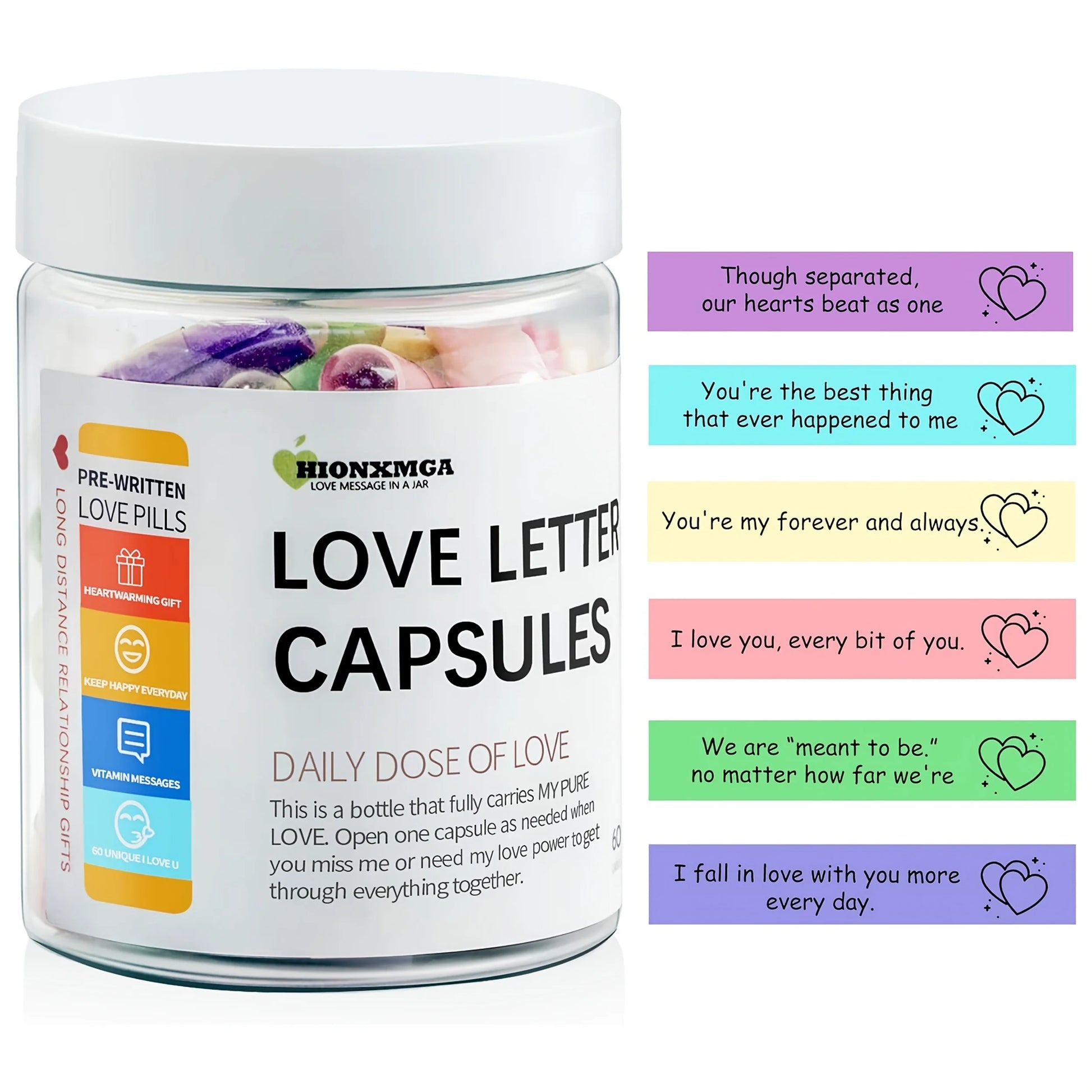 Party Kit-Affirmation Message Bottle with 60-90 Quotes - Romantic Gift for Couples, Birthdays, Anniversaries & Special Occasions