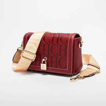 Womens Shoulder Bag Luxury Brand 2025 Fashion Solid Color Printed Handbag Fashion Design Model Metal Accessories Buckle