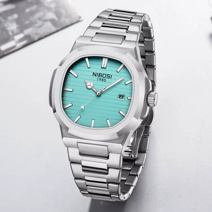 Luxury Watch for Man Waterproof Square Luminous Date Stainless Steel Men Watch Casual Quartz Mens Watches Reloj Hombre
