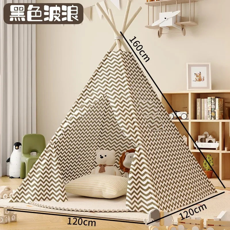 Tents for Kids Indoor Household Play House Wigwam for Children Portable Folding Tipi Teepee Girl and Boy Castle Play Tents