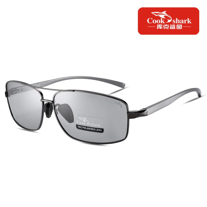 Cook Shark New Color Changer Sunglasses Men'S Sunglasses Tidal Polarization Driver'S Mirror Driving Night Vision Glasses
