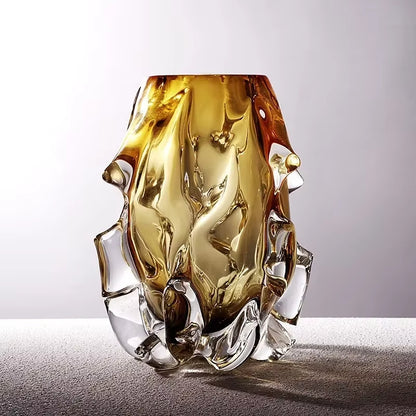 High-Grade Crystal Glass Art Vase Ornaments Modern Contracted Vase Decoration Hand Craft Gift Desk Decorative Flower Ware