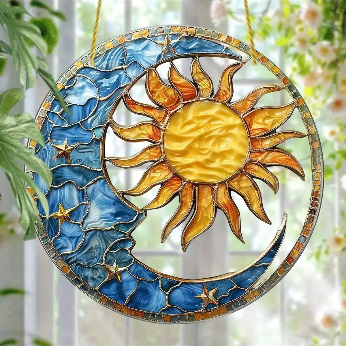 Sun and Moon Light Catcher, Ideal for Religious Themes, Living Rooms, Gardens, Housewarming Gifts, and Holiday Gifts,