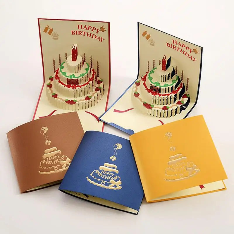 Unique 3D Happy Birthday Card Music Light Greeting Card with Popup Birthday Cake Colourful Happy Birthday Cards Birthday